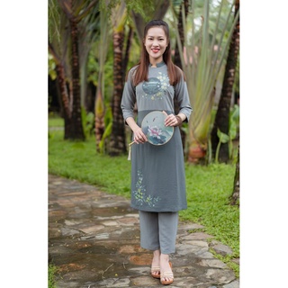 Đồ lam đi chùa-mẫu áo dài cách tân