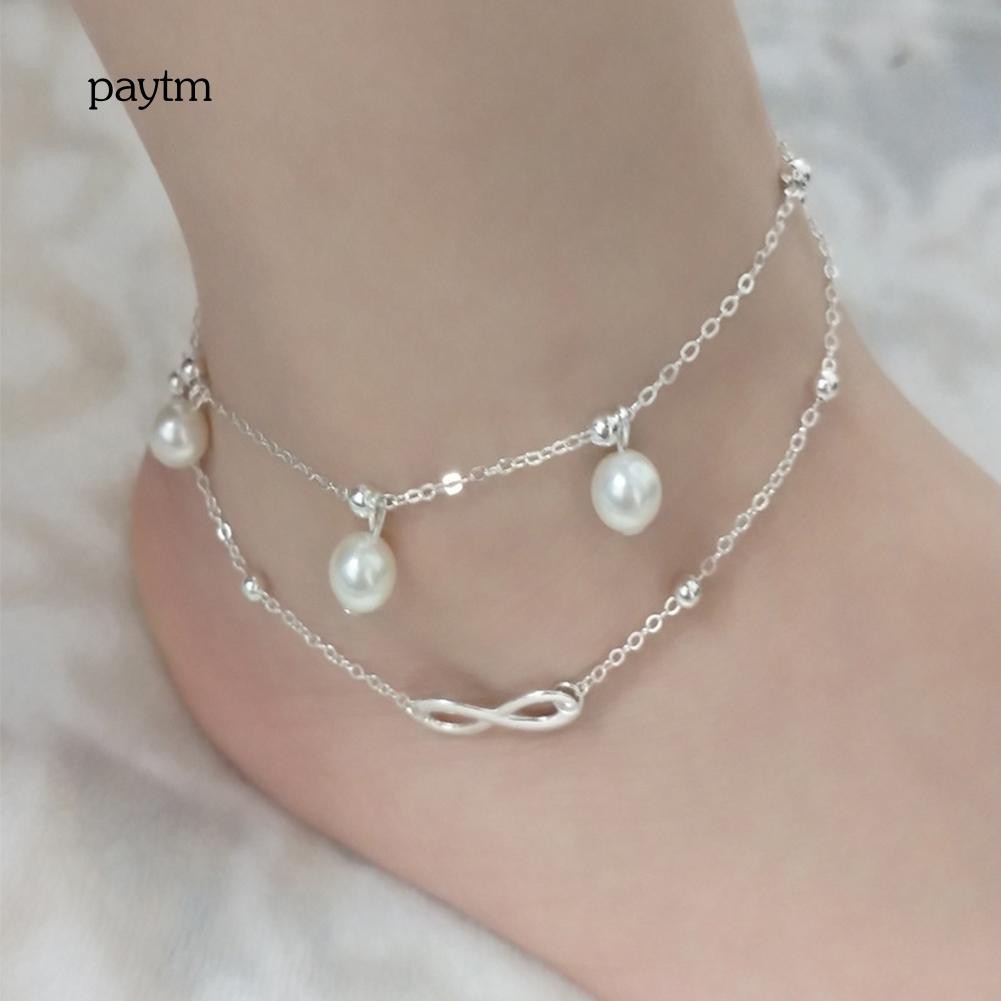 Lắc chân 2 lớp mặt hình vô cực phong cách Boho thời trang cho nữ | BigBuy360 - bigbuy360.vn