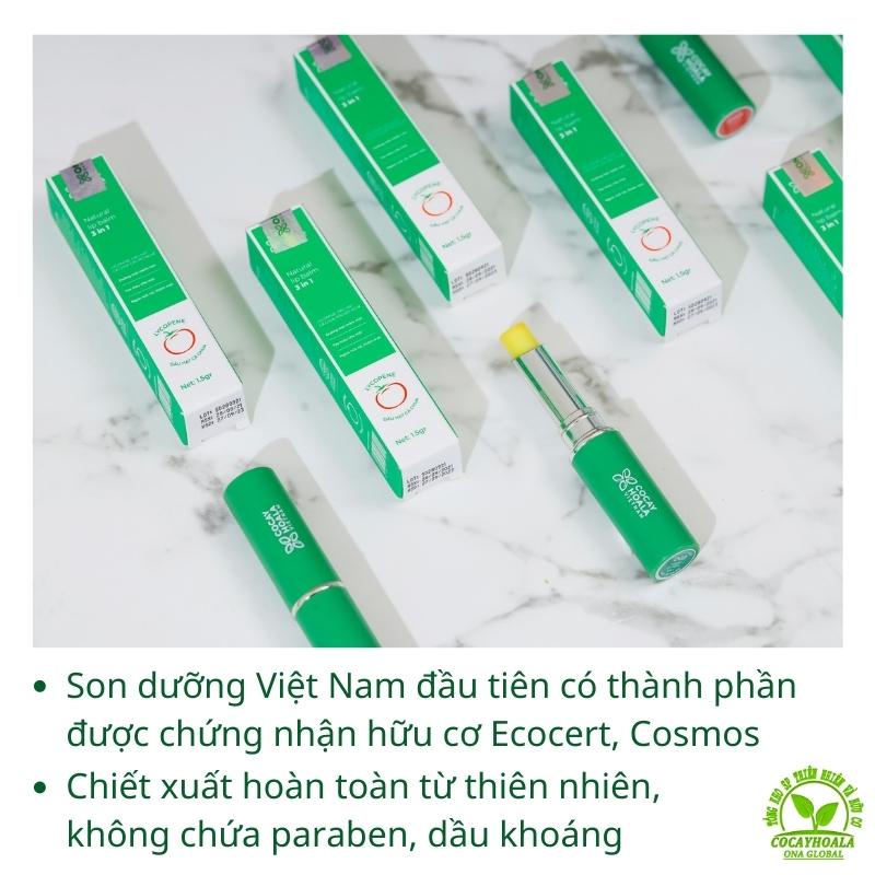 Son Dưỡng Cà Chua Hữu Cơ 3M Cocayhoala  Son Dưỡng an toàn Cỏ cây hoa lá giảm thâm làm hồng cho mẹ bầu mẹ sau sinh 1.5g