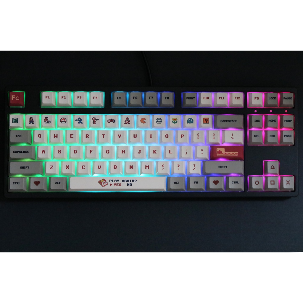 Bộ keycap PBT nút bàn phím cơ, Game Boy, Milk Cover in Dyesub - Cherry Profile phù hợp nhiều layout phổ biến