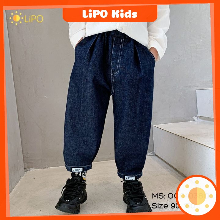 Quần jeans cao cấp cho bé trai Quần jeans/bò trẻ em xanh đậm đi học đi chơi cực chất size 90-150- OQ040