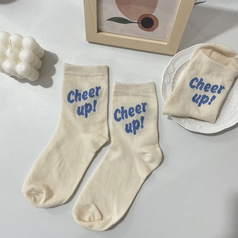 Vớ Thể Thao In Chữ Màu Kẹo Thời Trang Hàn Quốc Cho Cặp Đôi