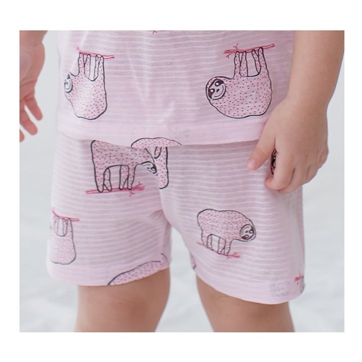 Set Quần Áo Mặc Nhà Họa Tiết Sloth, Vải Thoáng Khi Cho Bé Prancling Từ 17-20kg - K2V Shop