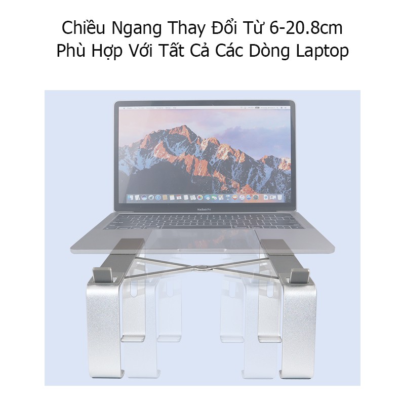Giá Đỡ Để Bàn Laptop Hợp Kim Nhôm; Có Thể Gấp Gọn; Lưu Trữ Bàn Phím Sau Khi Sử Dụng