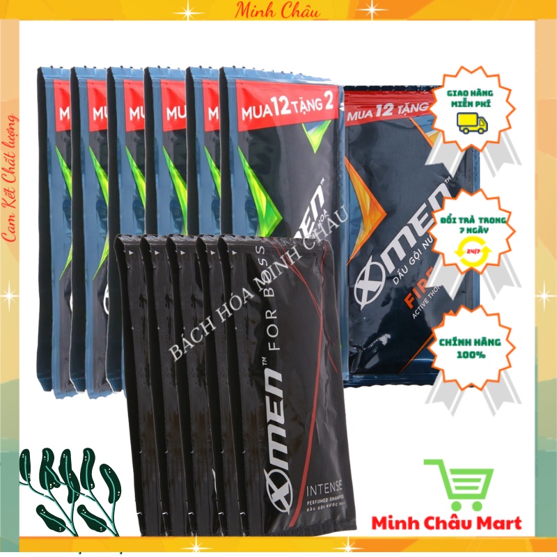 Dầu gội nước hoa XMen For Boss Intense/ Wood/ Fire 5g x 10 gói