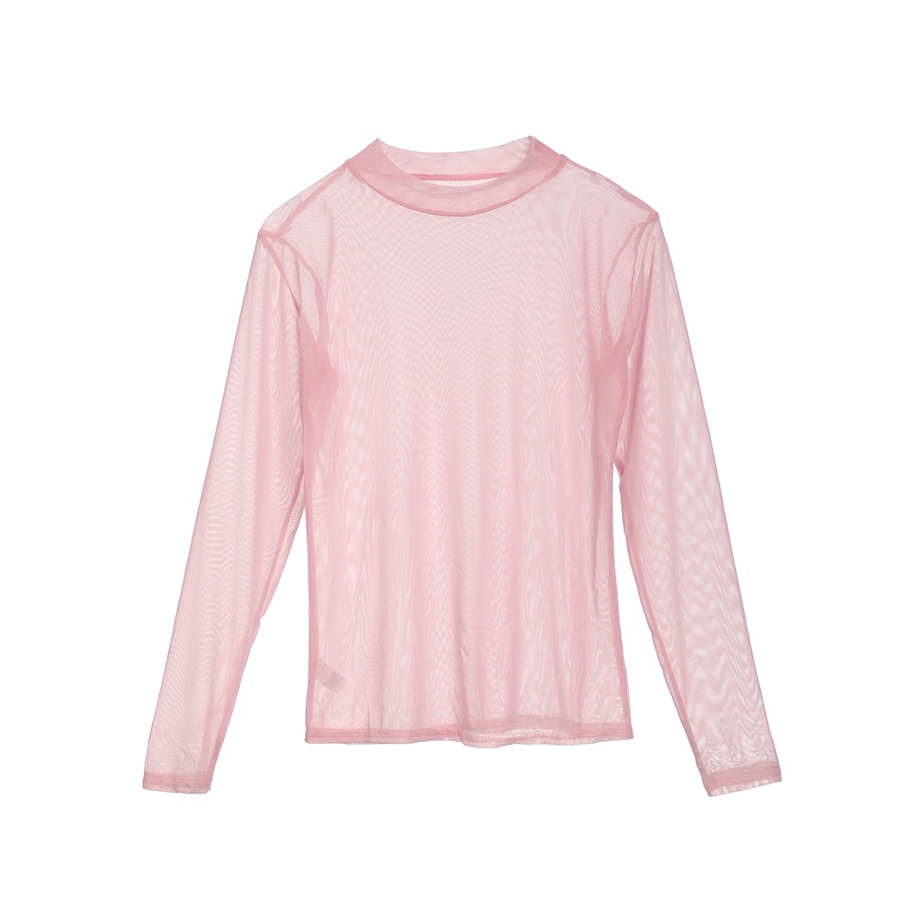 Fashion Women Sheer Mesh Fish Net T-Shirts Casual Long Sleeve See-through Tops