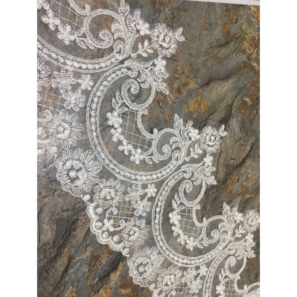 Ren chân cao cấp RC16534 bản 23cm dùng may váy đầm thời trang, váy cưới, làm đồ decor trang trí