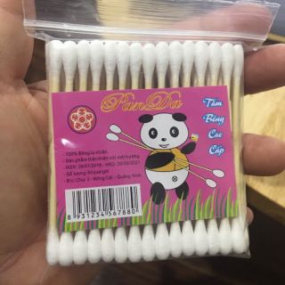 Gói 100 tăm bông ngoáy tai thân gỗ an toàn vệ sinh