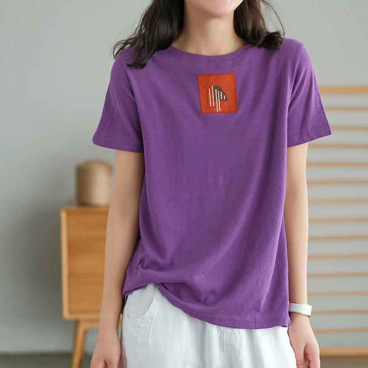 Áo Thun Cotton Nữ In Logo Chất Liệu Thoáng Mát
