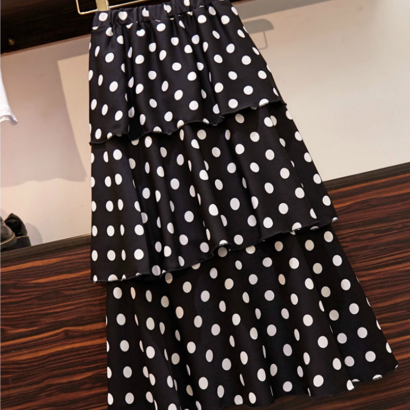 Chân Váy Lưng Cao Họa Tiết Chấm Bi Xinh Xắn Cho Nữ | BigBuy360 - bigbuy360.vn