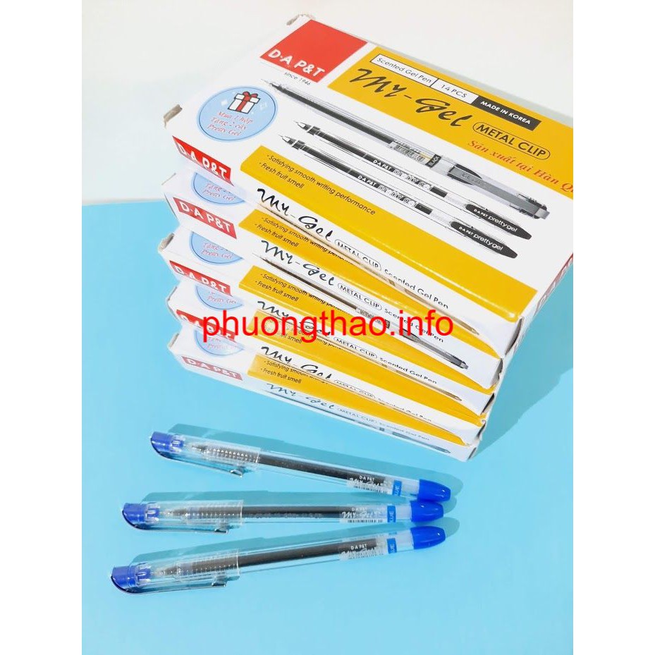 Bút hàn quốc My Gel Đông A xanh.(Mua 1 hộp tặng thêm 2 cái)