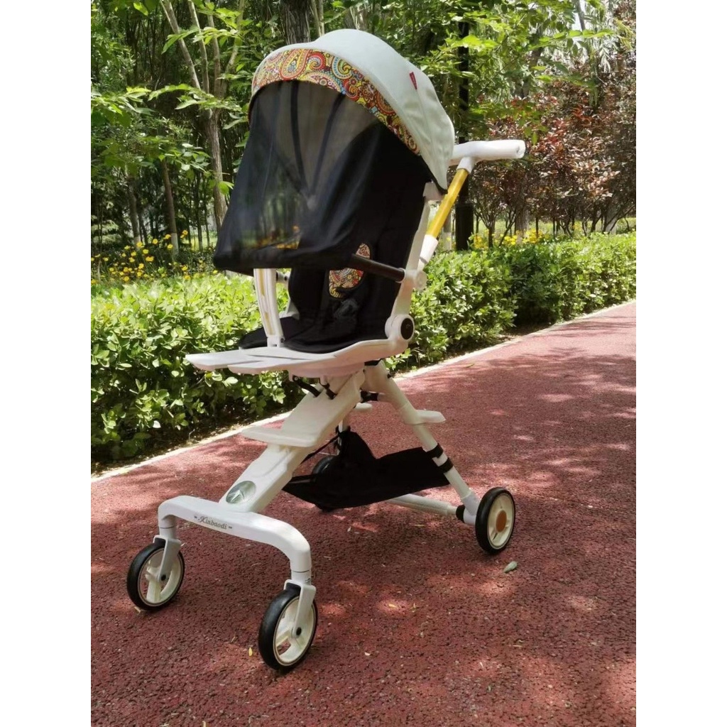 Xe Đẩy 2 Chiều Gấp Gọn Cao Cấp V-BABY IX8 - Ngã Lưng 2 Chiều, 3 Cấp Độ Ghế Xoay 360 Độ.