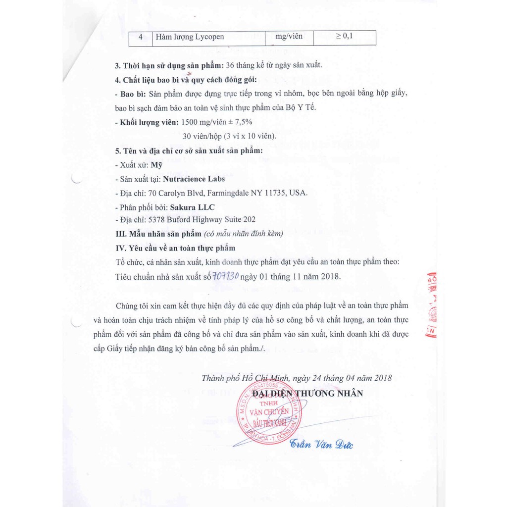 Viên uống trắng da, chống lão hóa và chống nắng cà chua trắng Sakura Luminous 30 viên