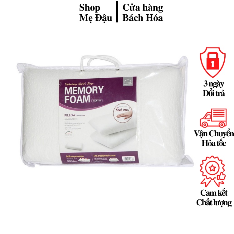 SALE  Gối thẳng LocknLock Memory Foam 50D 50x30x10cm [HLW112]  (Siêu HOT)