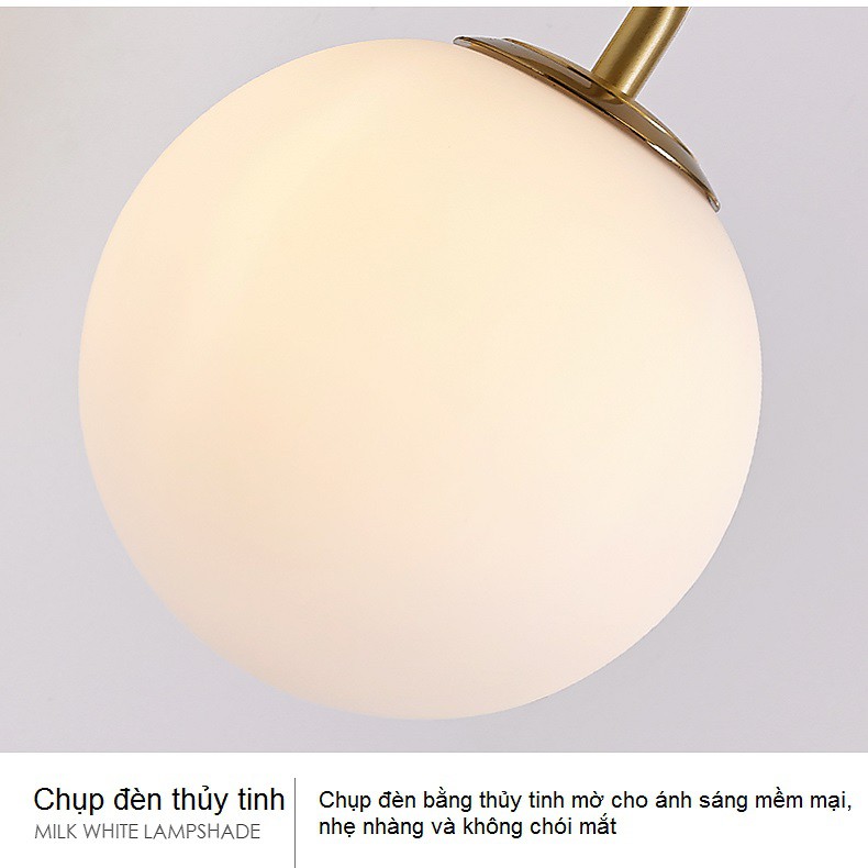 Đèn gắn tường DT1152 cao cấp, chao thủy tinh, đèn tường decor trang trí phòng khách, phòng ngủ hiện đại, sang trọng