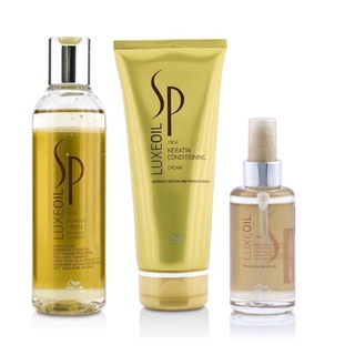 Dầu gội + dầu xả + tinh dầu wella sp luxe oil phục hồi tóc hư tổn 200ml