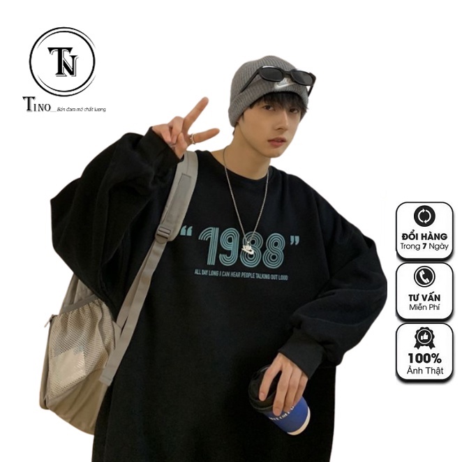 Áo sweater nam nữ 1988, áo nỉ form rộng Unisex phong cách Ulzzang cực đẹp - TINOWEAR | BigBuy360 - bigbuy360.vn