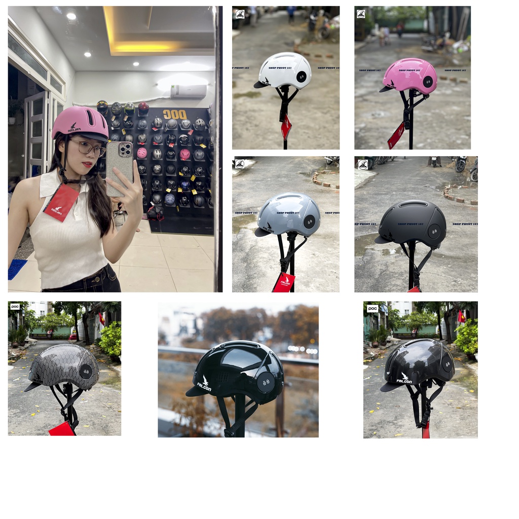 NÓN POC FALCON F05 ĐỦ MÀU TẶNG KÈM LƯỠI TRAI CHE NẮNG CHÍNH HÃNG 2022