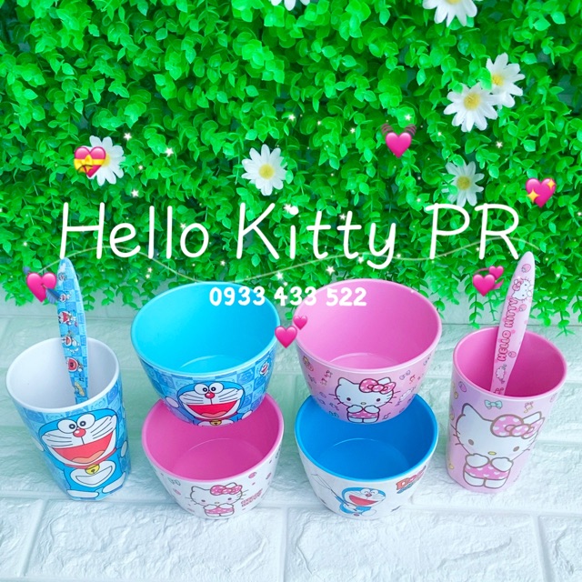 Chén muỗng ly Hello Kitty - Doremon Doraemon