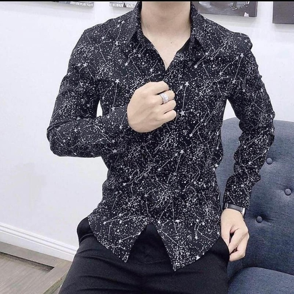 ÁO SƠ MI NAM TAY DÀI HOẠ TIẾT