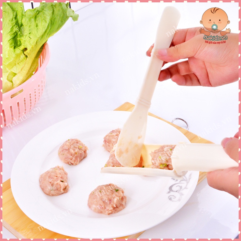 Khuôn Làm Thịt Viên, Cá Viên - Dụng Cụ Làm Chả, Mọc Viên Kèm Muỗng Chia Tiện Lợi