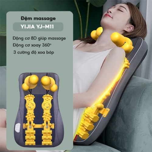 Đệm massage xoa bóp lưng cổ vai gáy YIJIA YJ-M11 - Dòng cấm điện