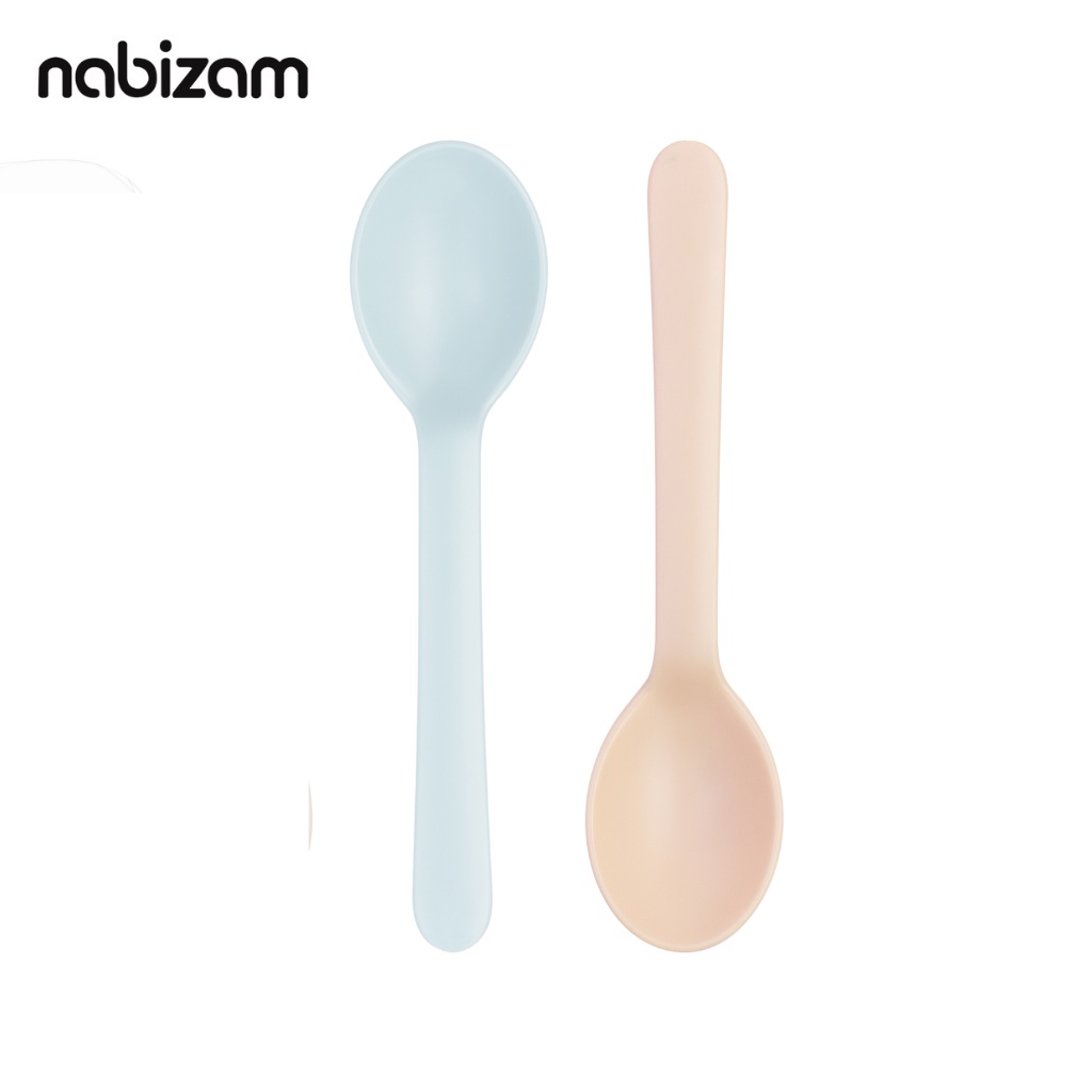 Bộ 2 Thìa Ăn Amori INOCHI Làm Từ Nhựa Cao Cấp An Toàn Thiết Kế Bo Tròn Cho Bé Từ 6 Tháng Tuổi