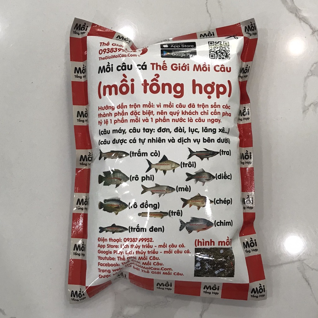 1kg cám trộn sẵn tơ nhện bông tuyết câu cá tổng hợp Thế Giới Mồi Câu