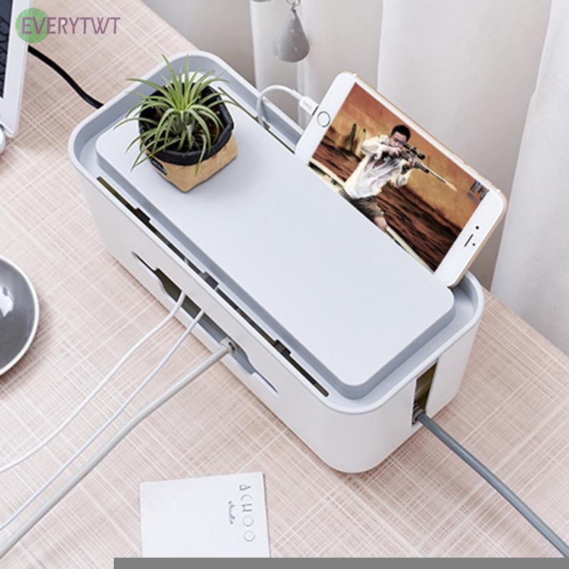 Creative Home Multi-purpose Fire Abs Plastic Desktop Network Cable Strip Box P1