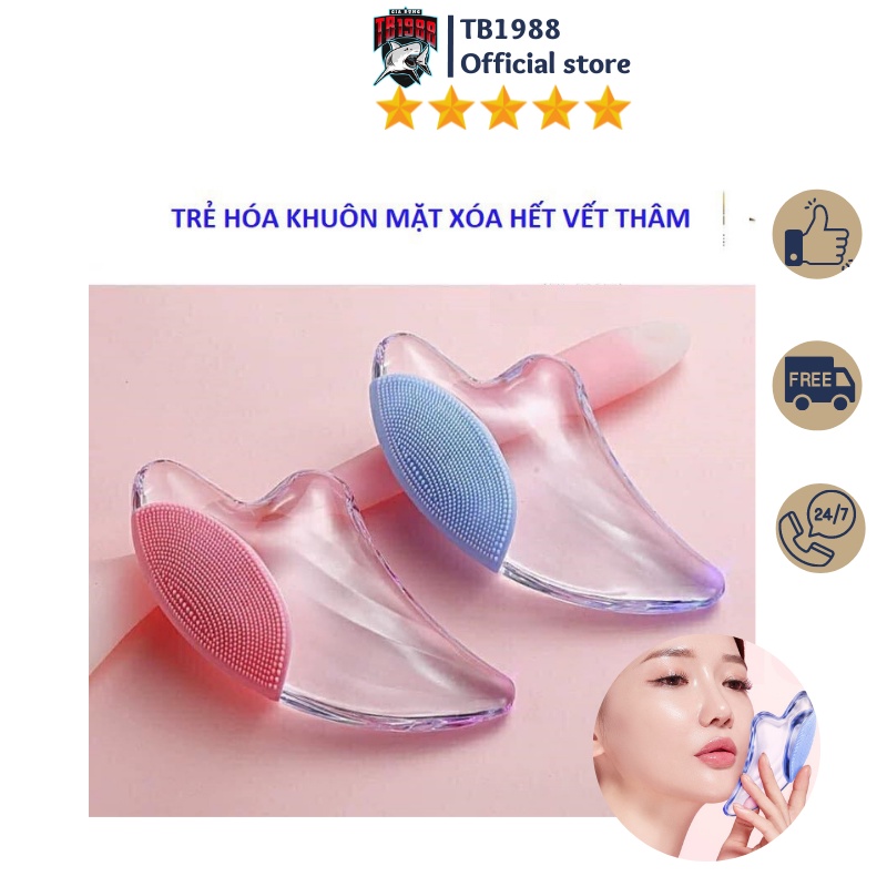 ( Sẵn ) Thanh lăn đá massage mặt 3in1