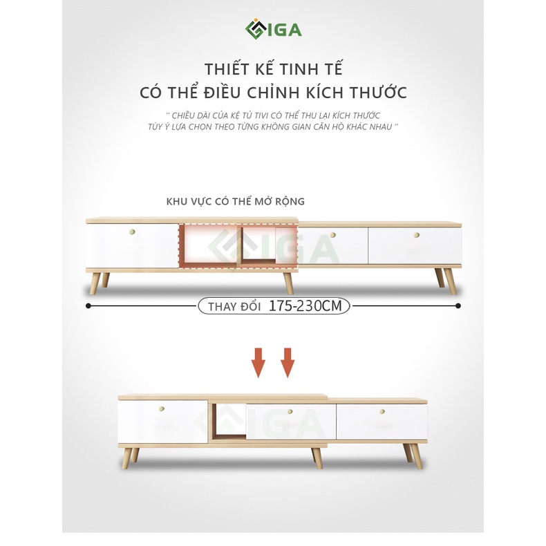 Kệ tivi gỗ phòng khách IGA thiết kế hiện đại sang trọng - GP218