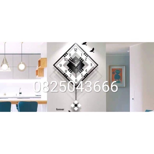 Đồng hồ treo tường hình thoi có quả lăc