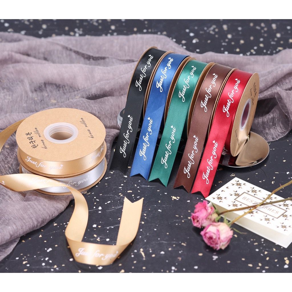 Cuộn Dây Ruy Băng In Chữ Just for You 10Meters 25mm Dùng Để Gói Quà