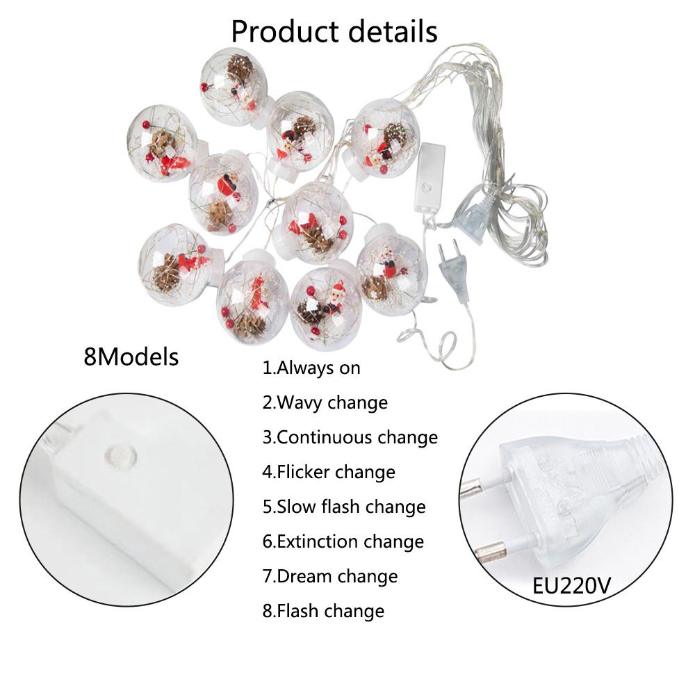 💥Mới 2023💥 Dây Đèn Led Hình Quả Cầu Tuyết Noel Trang trí, lung linh sắc màu, hiệu ứng tuyệt đẹp💥