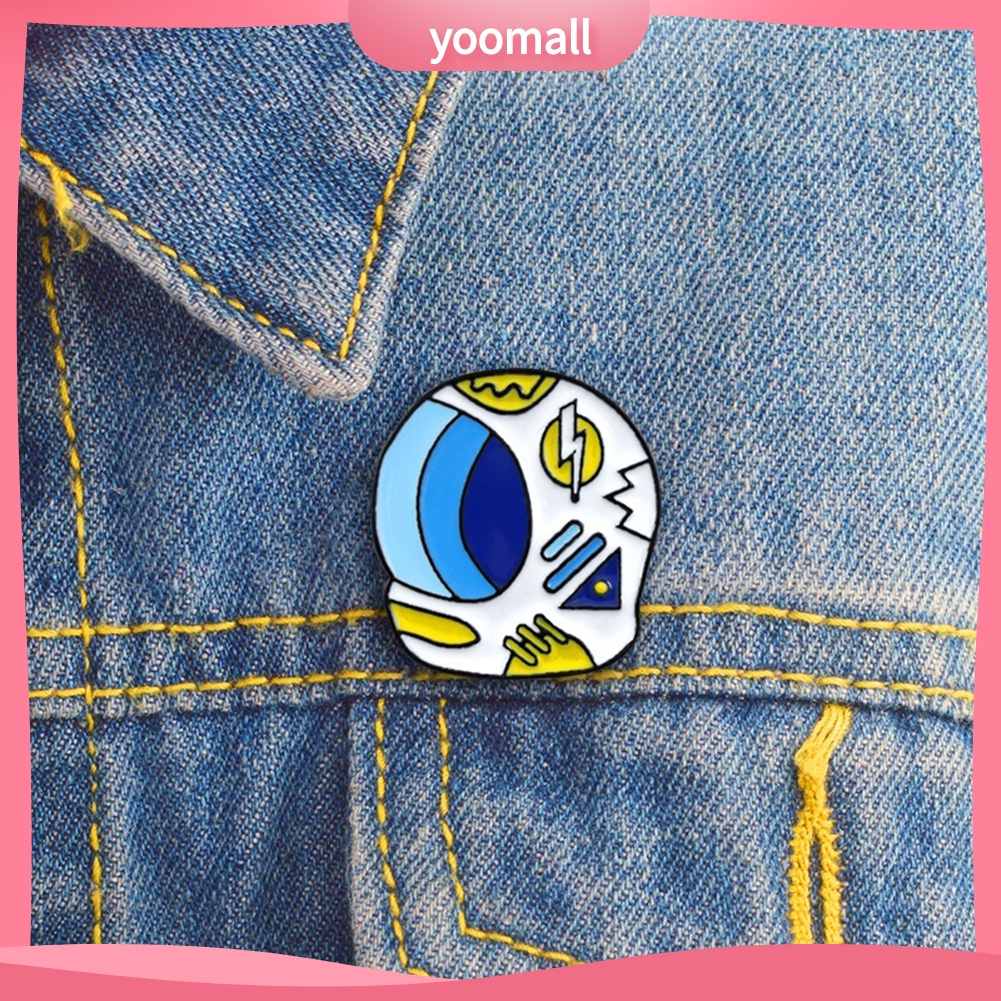 YOML✔Cartoon Fantasy Astronaut Helmet Enamel Brooch Pin Denim Backpack Badge Decor
