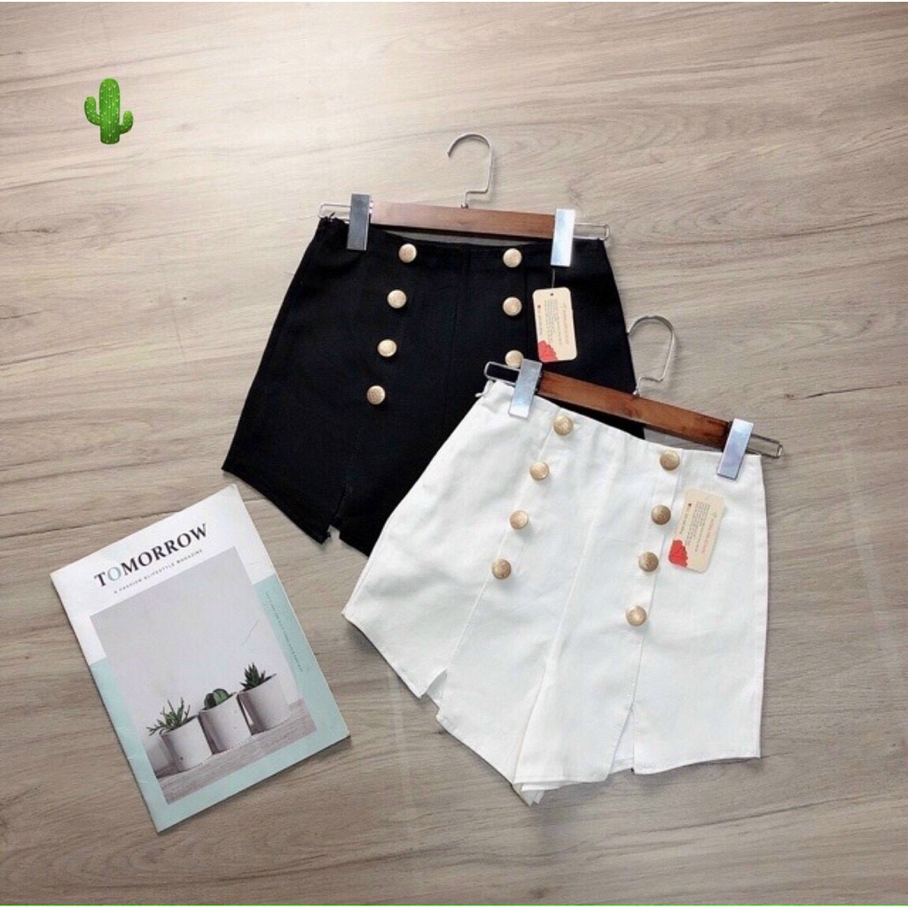 quần short kaki 8 nút xẻ tà ( cúc bạc )