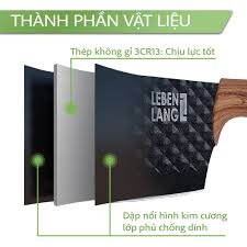 Bộ dao làm bếp Đức Lebenlang 5 món không gỉ, chống dính