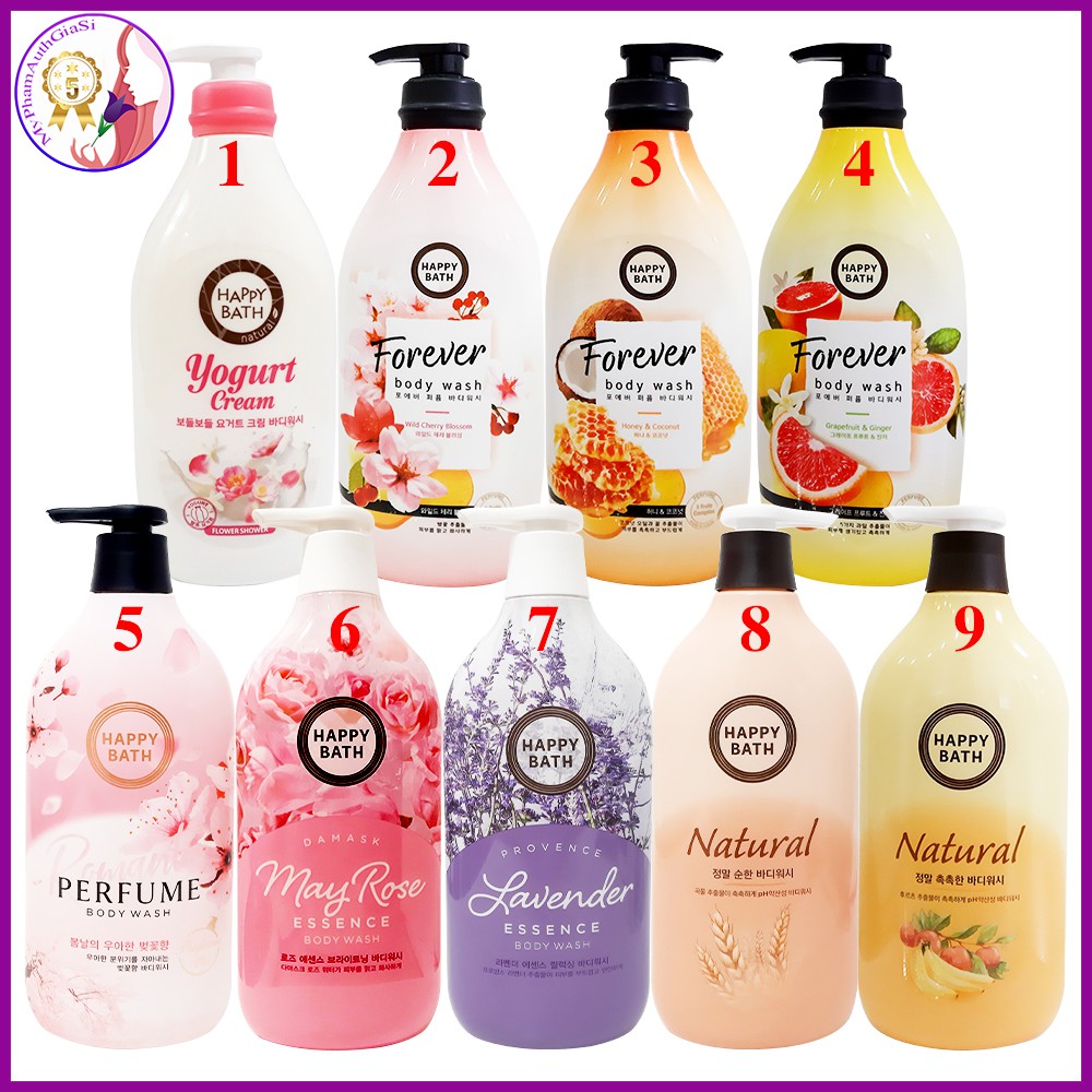 Sữa tắm happy bath hương thơm quyến rũ dưỡng ẩm da 900ml của hàn quốc