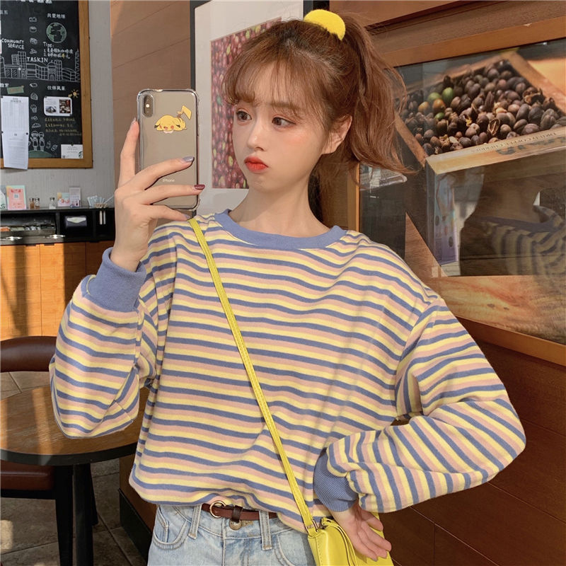 Áo thun tay dài phong cách Ulzzang thời trang Hàn Quốc dành cho bạn nữ