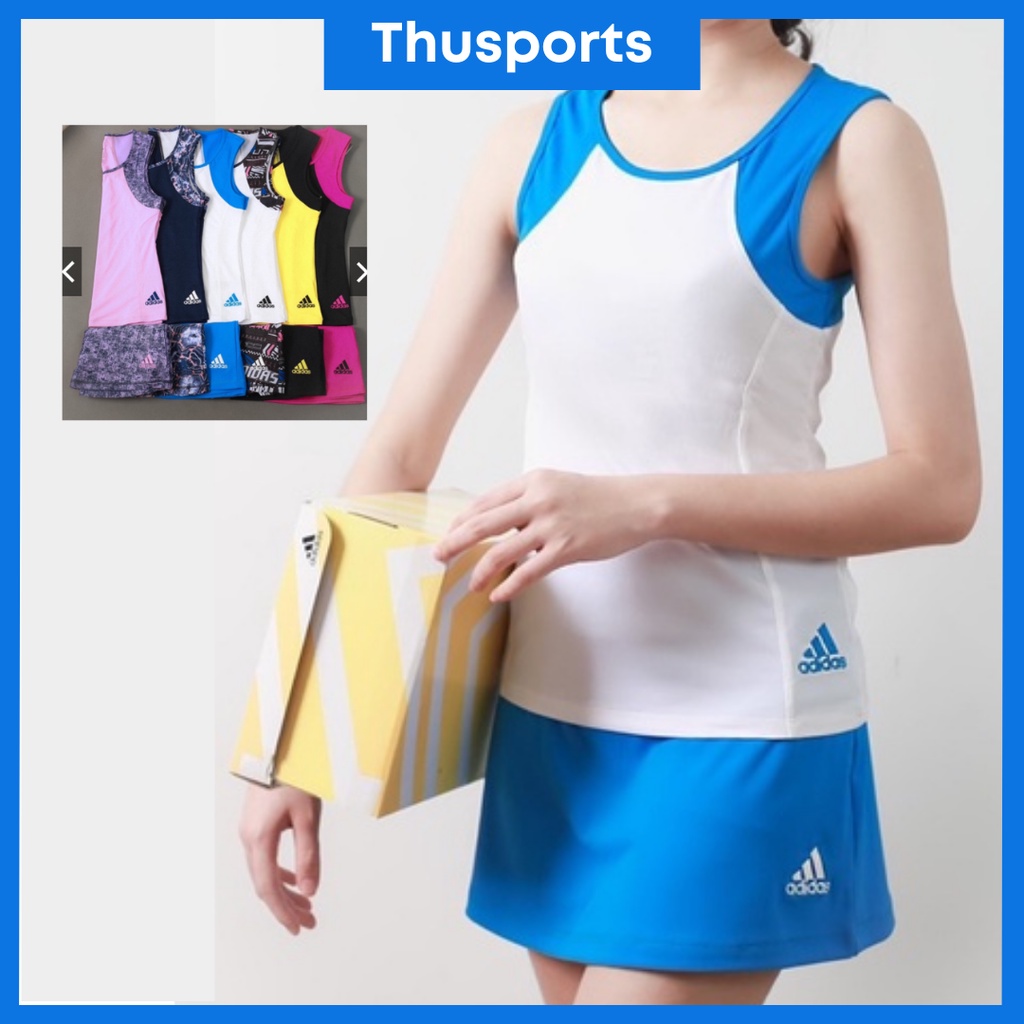 Set váy thể thao ngắn, áo ba lỗ mềm mịn, thoáng mát