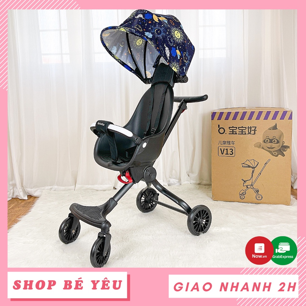 Xe đẩy cho bé  𝑭𝒓𝒆𝒆𝒔𝒉𝒊𝒑  Xe đẩy dạo chơi gấp gọn Baobaohao V13 hàng chính hãng Bảo hành 12 tháng màu xanh