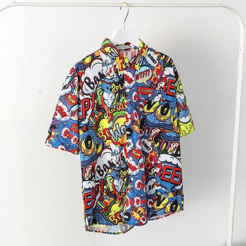 Men's short-sleeved shirt with fashion print | BigBuy360 - bigbuy360.vn