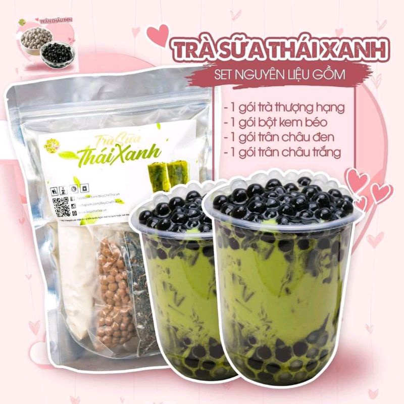 Set trà sữa chân châu thái xanh nấu 3-4lit