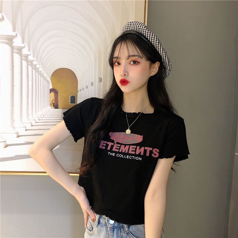 Áo Thun Ngắn Tay Lưng Cao Dáng Rộng Thời Trang Mùa Hè Cho Nữ