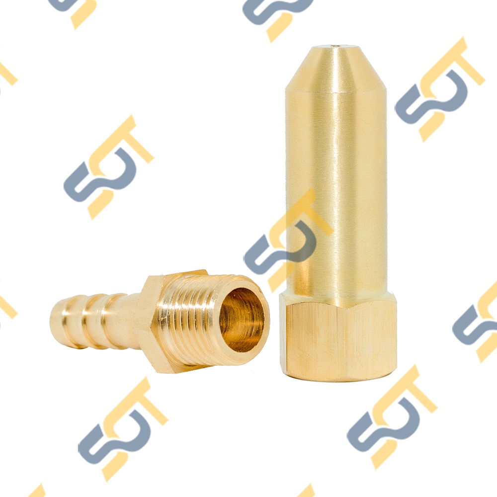 [PHUN TIA NƯỚC] Béc phun 1 tia ren trong 1/4 (13), gắn đuôi chuột kết nối ống 6 8 10 12 chịu áp lực cao - Bằng đồng