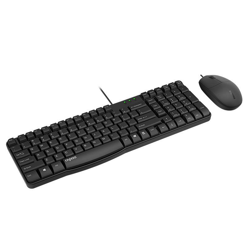 Bộ chuột và bàn phím có dây Rapoo K120 USB chống nước chơi game văn phòng | BigBuy360 - bigbuy360.vn