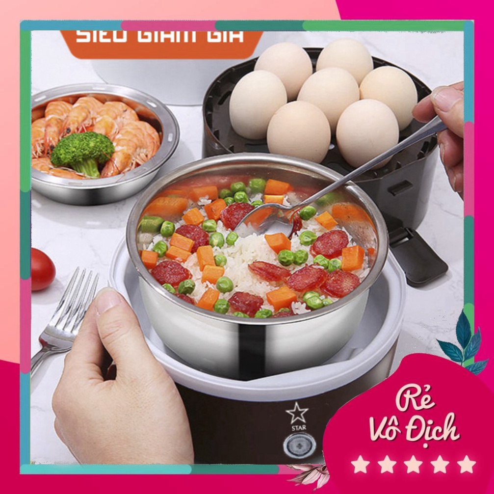 Hộp cơm Văn phòng cắm điện inox 3 tầng | Hâm nóng | Cà mèn đựng cơm | Cặp lồng HBG Mart