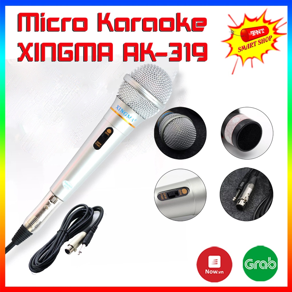 Micro Karaoke XINGMA AK-319, Micro Chuyên Nghiệp Có Dây, Micro Hát Karaoke Phòng Thu Chống Hú Cao Cấp