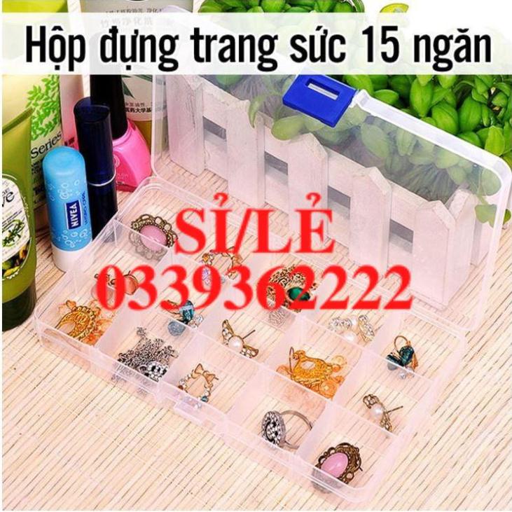 [ HAIANHSHOP ] Hộp đựng trang sức 10 hoặc 15 ngăn tiện dụng   Duashop &gt;