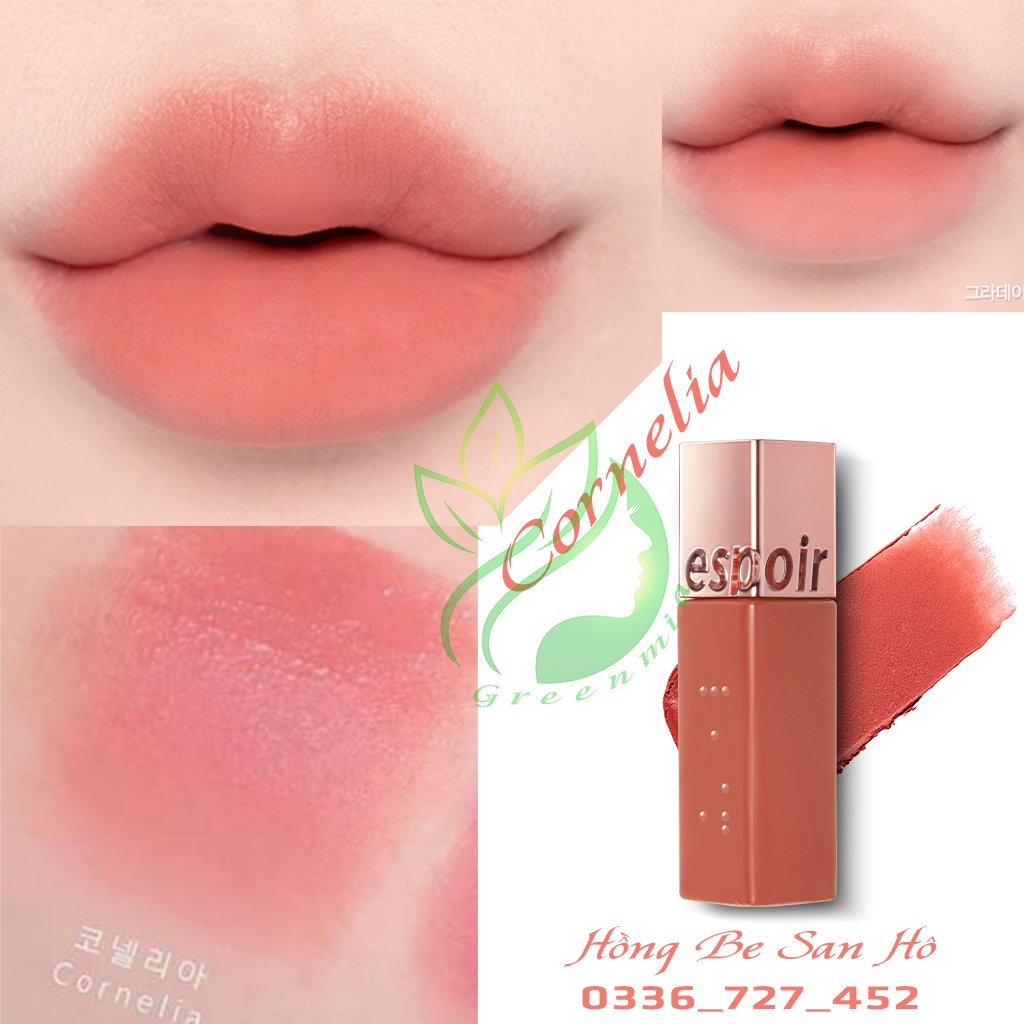 Son Espoir Couture Lip Tint Pure Velvet Cornelia Hồng Be San Hô Mịn Lì Dưỡng Môi Căng Mọng 7ml